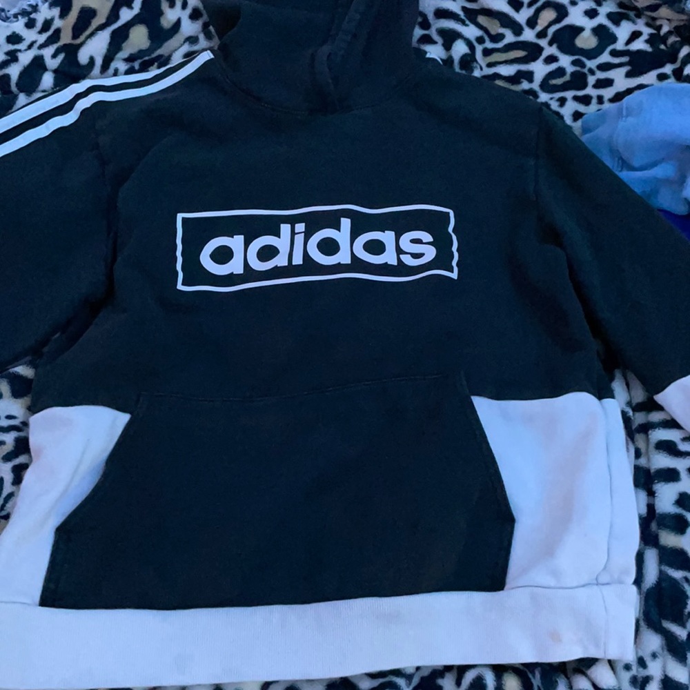 Black and white Adidas hoodie